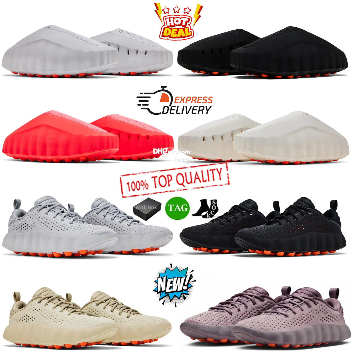 Designer Mind001 002 Mind 001 Slides High Quality Soft Rubber Tech Black Solar Red Light Smoke Grey Light Bone Running Shoes Slide Slippers