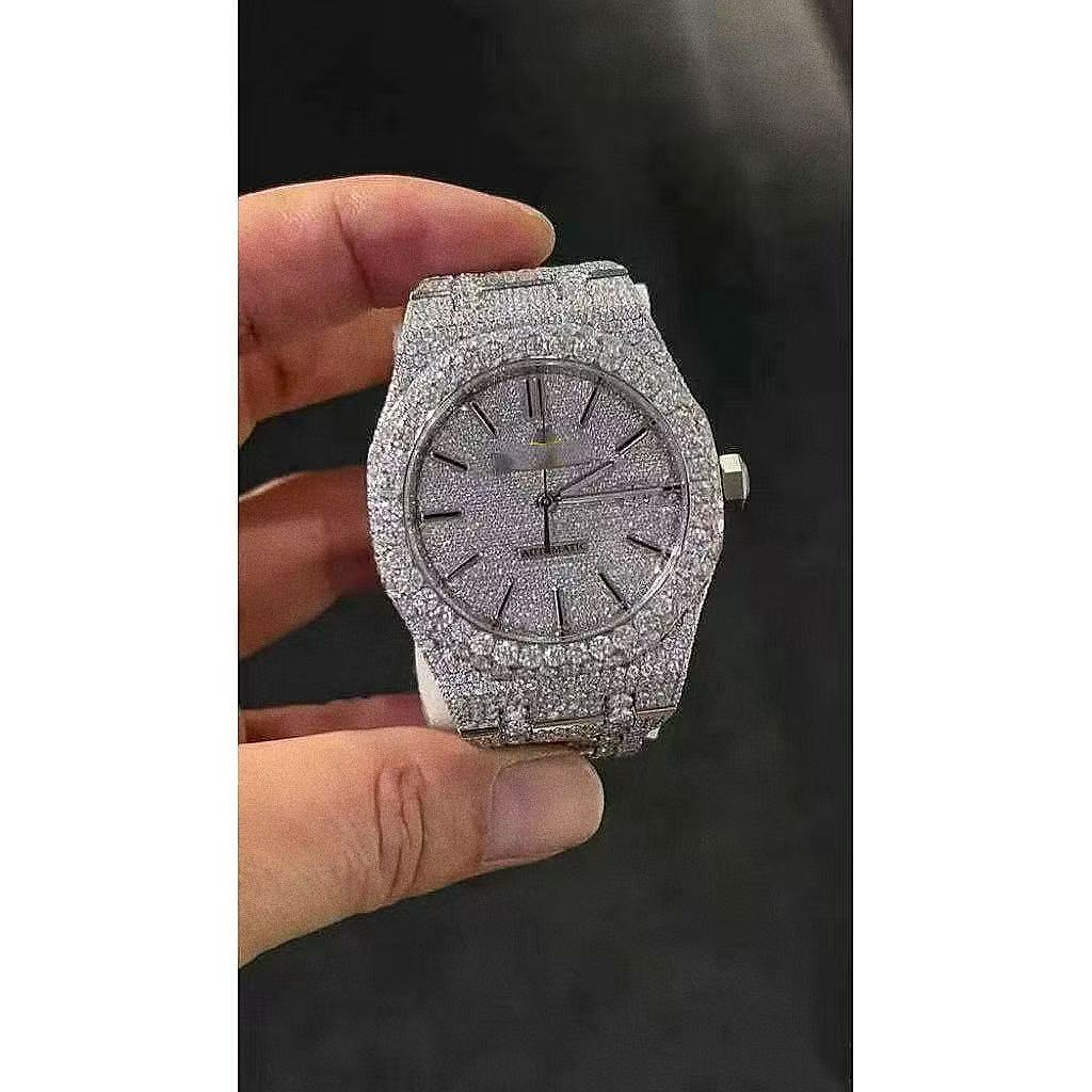 High-Quality Mens And Womens moissanite watch Diamond Watch, Luxury Design Fully Automatic Mechanical D Color Iced Out VVS Watches mossinate watch