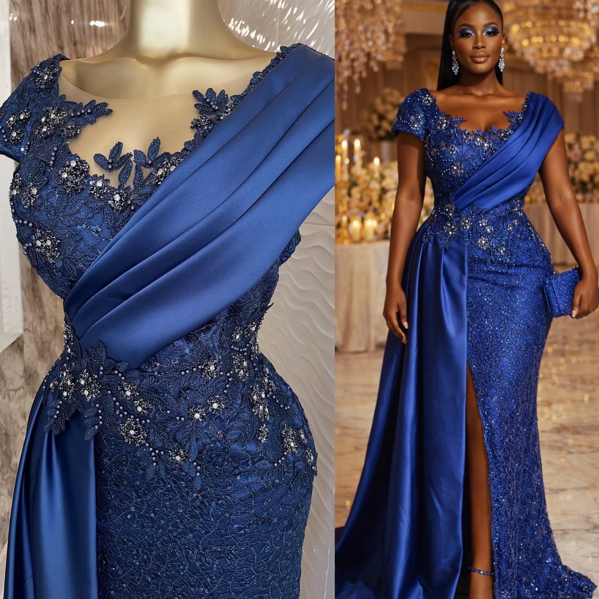 2026 Plus Size Lace Sheath Mother Of Bride Dresses Sheer Neck Crystals High Split Evening Party Mama's Dress Vintage 50's Birthday Wedding G