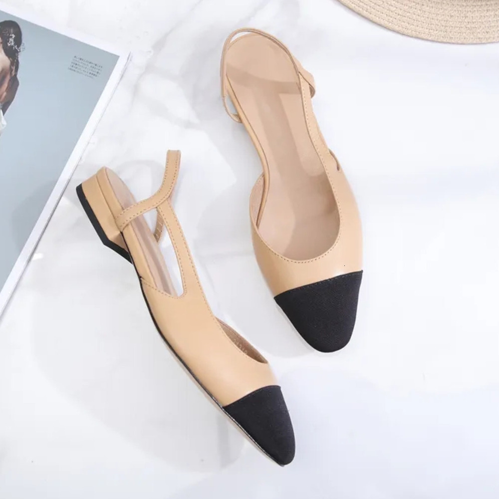 designer shoes Paris Brand designer Black Ballet Flats Shoes Women Quilted Genuine Leather Slip on Ballerina Luxury Round Toe Ladies Dress Shoes Slingbacks