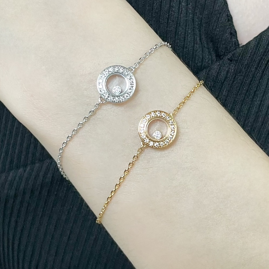 Designer bracelet 19CM Diamond top quality gold plated 18K Womens Waterproof never rust with box 022
