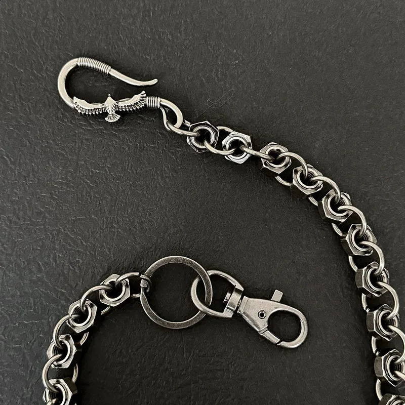 Mens Heavy Nut Motorcycle KeyChain Jean Biker Wallet Belts Chain Charm Leather Gothic Rock Pants Trousers Waist Key Mens 260206