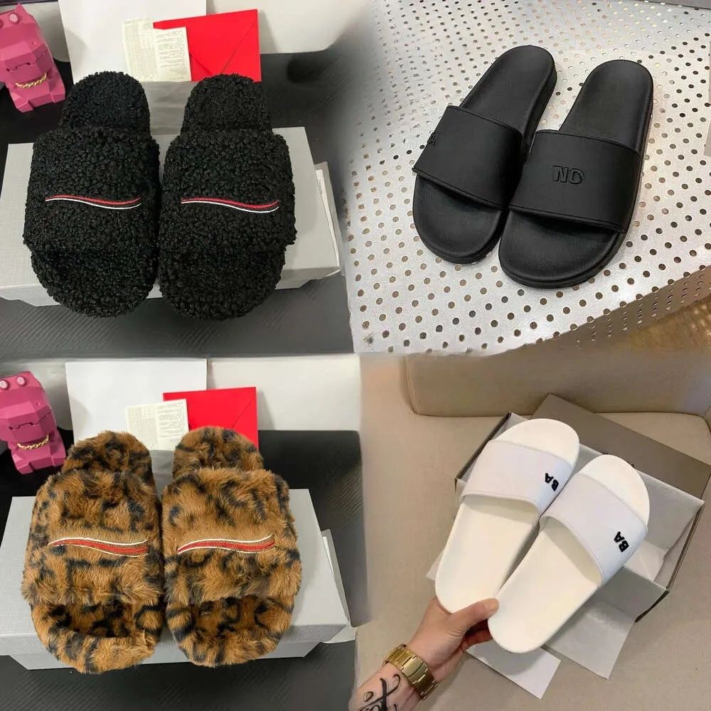 baleniagag Shoes Slides Bal Furry Slippers Designer Mules Wintr Womn Mn Paris Slipprs Ladis Fashion Wool Fur Fluffy Warm Lttrs Sandals Comfortabl Fuzz J2lC#
