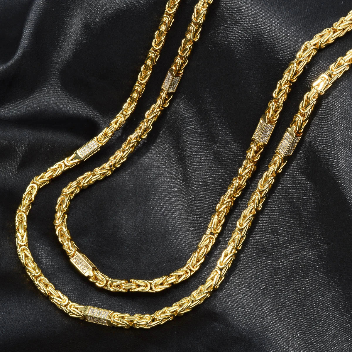 Dubai 18k Gold-Plated Mens and Womens Necklace Multi-Layer Woven Three-Dimensional Zirconia Hip-Hop Party Jewelry 260126 - view 5
