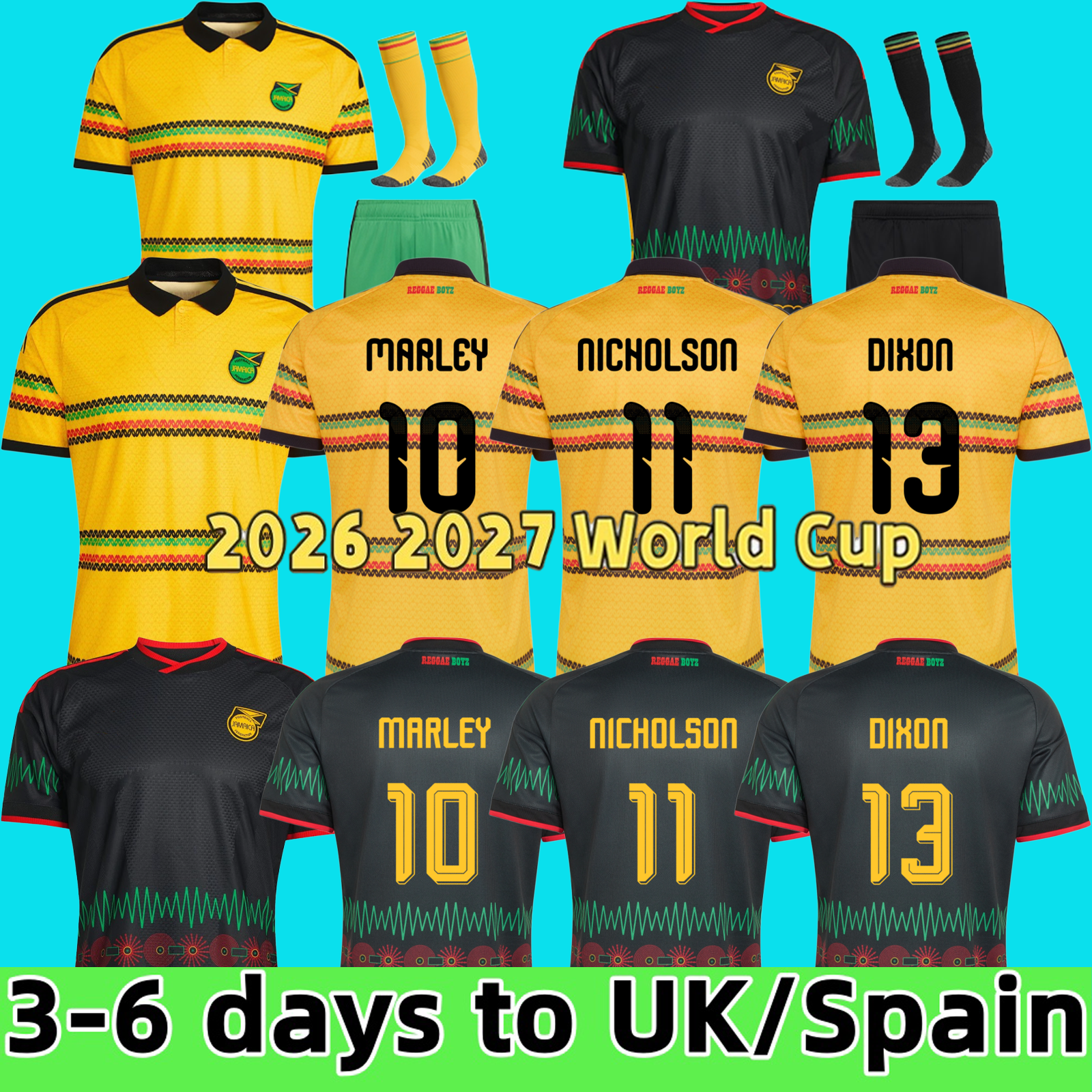 2026 2027 Jamaica soccer jerseys 1998 home away retro football shirt EARLE WHITMORE DAWES SINCLAIR ANTONIO NICHOLSON Training suit uniforms