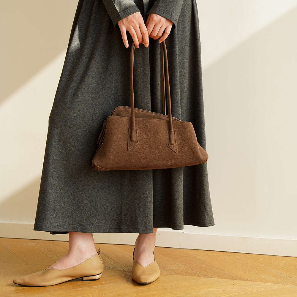 Luxury Shoulder Bags Totes Hobo Autumn Winter Korean Version Niche First Layer Cowhide Underarm Fashion Irregular Relaxed Large Capacity Genuine Leath