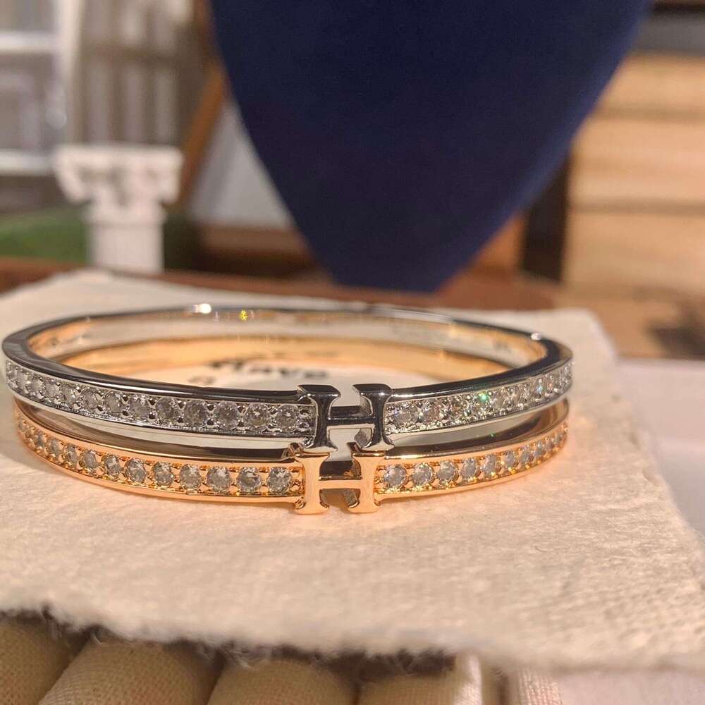 Zircon Letter H Clasp Bracelet Elegant Wristband: Luxe Minimalist Jewelry Multifunctional Jewelry: Women's Holiday Gift