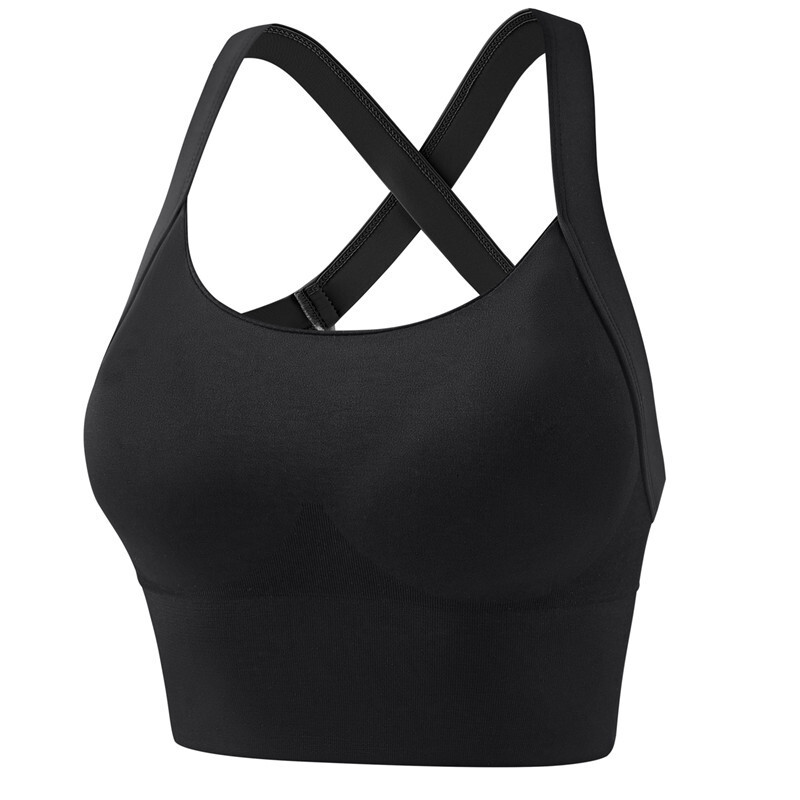 Fitness Ware Women's Sports Bra One-Piece Fixed Cross Back High Impact Shockproof Bra for Fitness Running Yoga Vest
