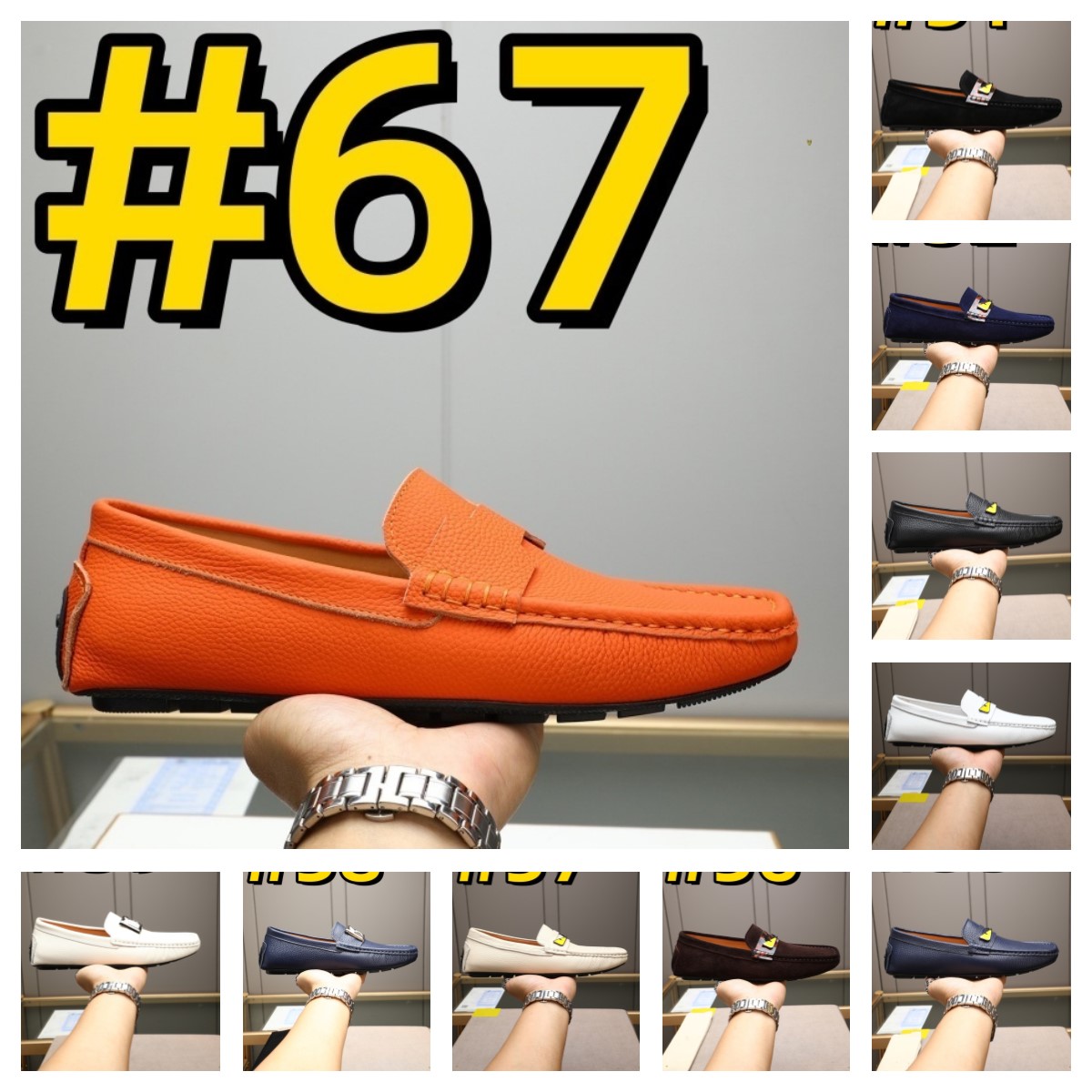 69MODEL luxurious Mens Formal Elegant Luxury Italian Loafers Shoes Handmade Round Toe Slip on Wedding Designer Dress Shoes Genuine Leather Handmade SIZE 38-46