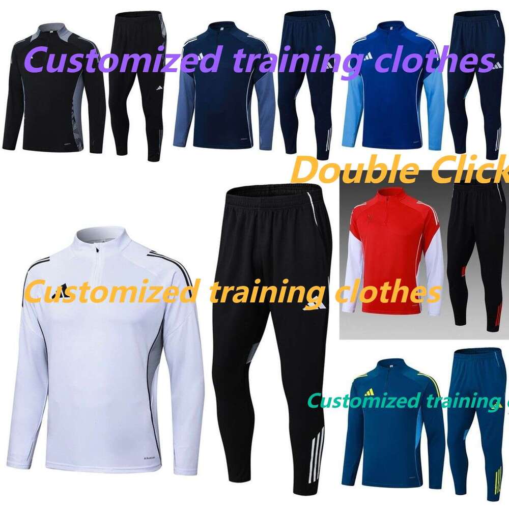 New football sportswear for students, training and running half-zip suit, adult zippered long-sleeve jersey, customizable(leave the logo of the customized jersey)