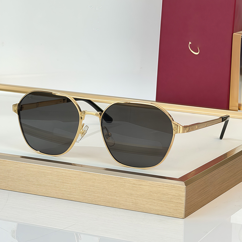 Santos de Sunglasses Men CT 0571 Gold Metal Grey lenses designer pilot sunglasses for women Trendy street shooting daily outfit Shades luxury brand Vacation Glasses