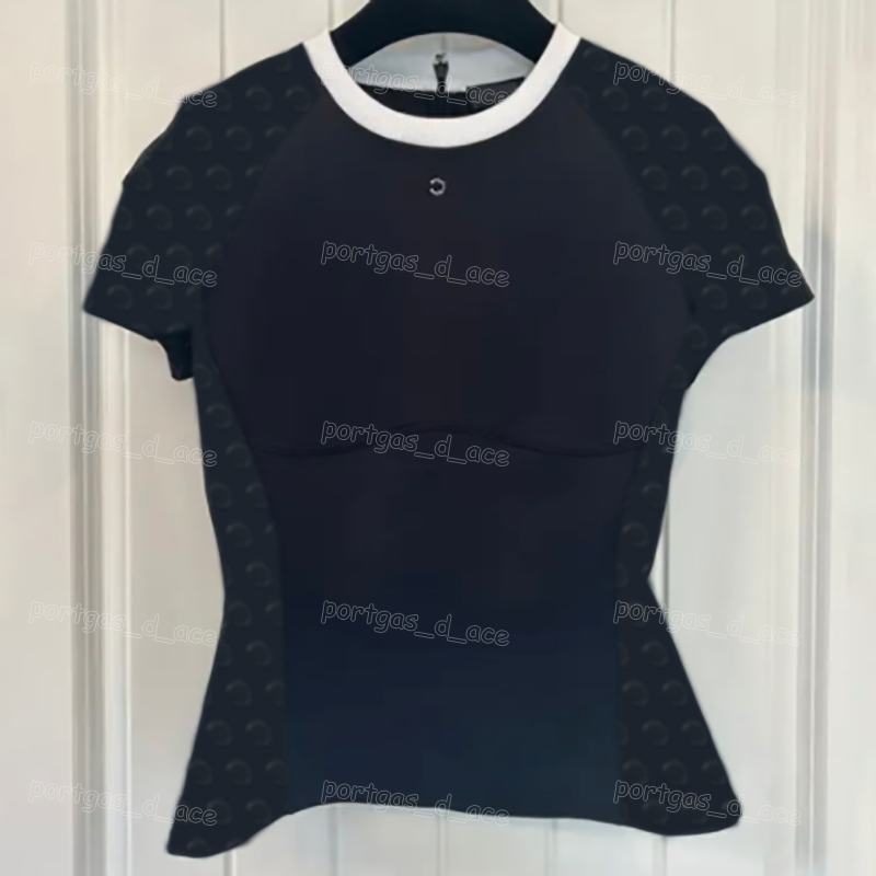 Luxury Women Black t Shirt Designer Crew Neck Slim Fit Tees Summer Basic Daily Street Style Tops