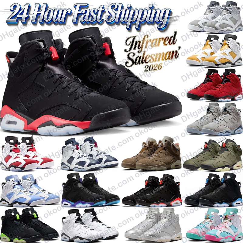 With Box 6s 6 Mens Basketball Shoes Aqua Toro Bravo Cool Grey UNC Georgetown Midnight Navy Red Oreo University Blue British Khaki Yellow Ochre Sneakers