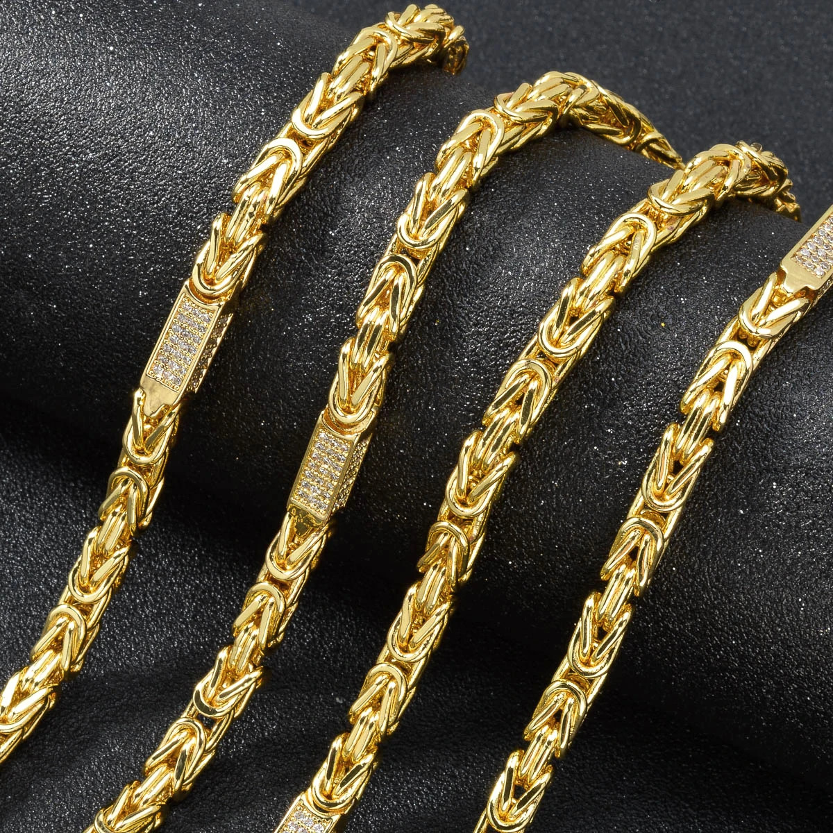 Dubai 18k Gold-Plated Mens and Womens Necklace Multi-Layer Woven Three-Dimensional Zirconia Hip-Hop Party Jewelry 260126