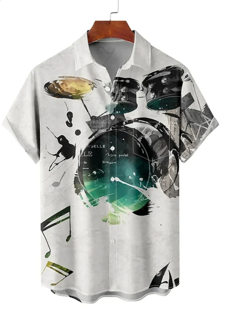 3D Octopus Printed Mens Linen Shirt Short Sleeve Folding Casual Fashion Summer 260209