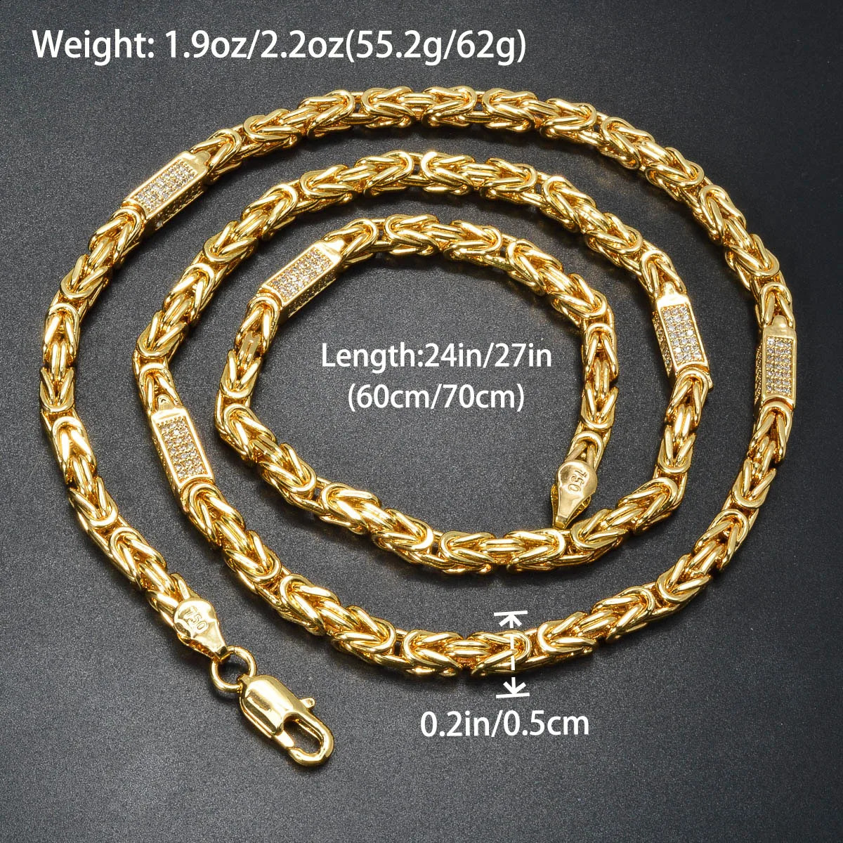 Dubai 18k Gold-Plated Mens and Womens Necklace Multi-Layer Woven Three-Dimensional Zirconia Hip-Hop Party Jewelry 260126 - view 6