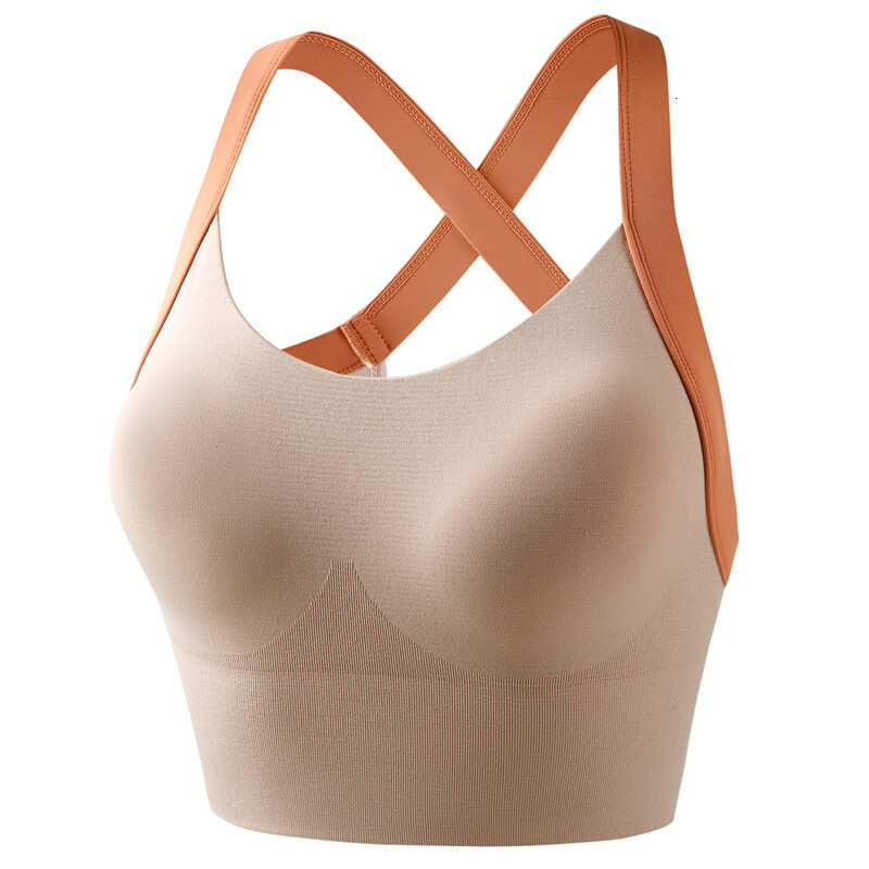 Fitness Ware Women's Sports Bra One-Piece Fixed Cross Back High Impact Shockproof Bra for Fitness Running Yoga Vest