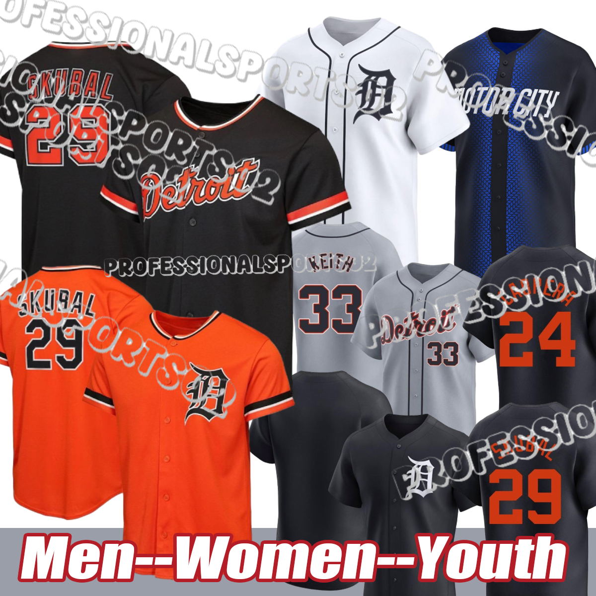 #29 Skubal #31 Greene #28 Baez #20 Torkelson Tigers Jerseys Tarik Skubal Riley Greene Javier Baez Spencer Torkelson City Baseball Jerseys