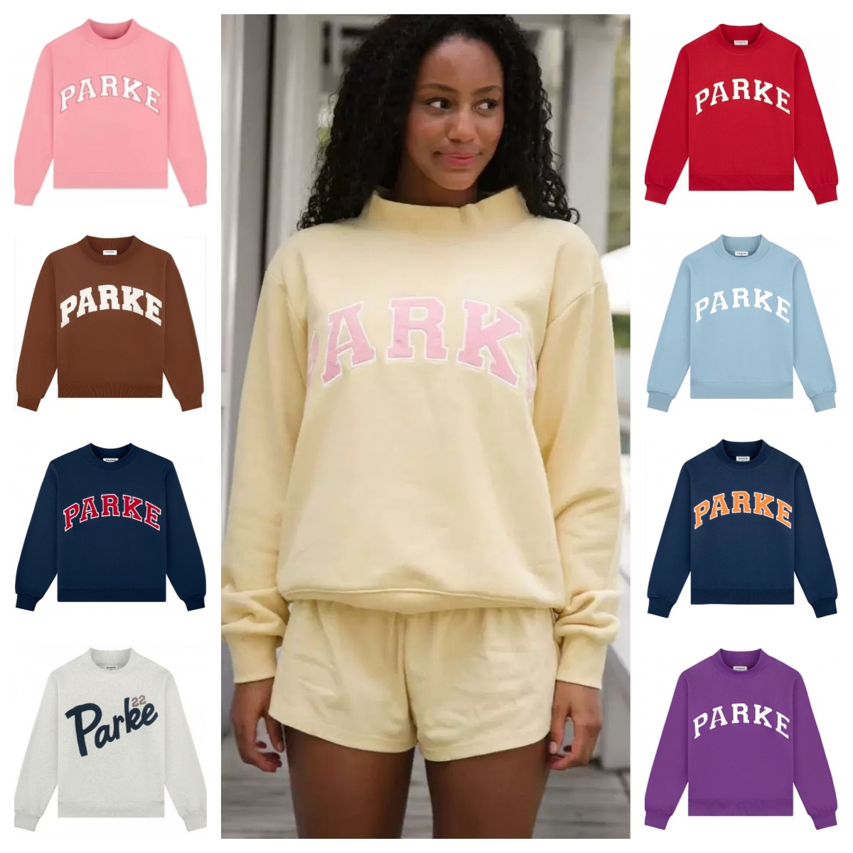 Women's Designer Parke Printed Hoodie British Style Fashion Round Neck High Street Pullover Casual Loose Fit Vintage Versatile Sweatshirt