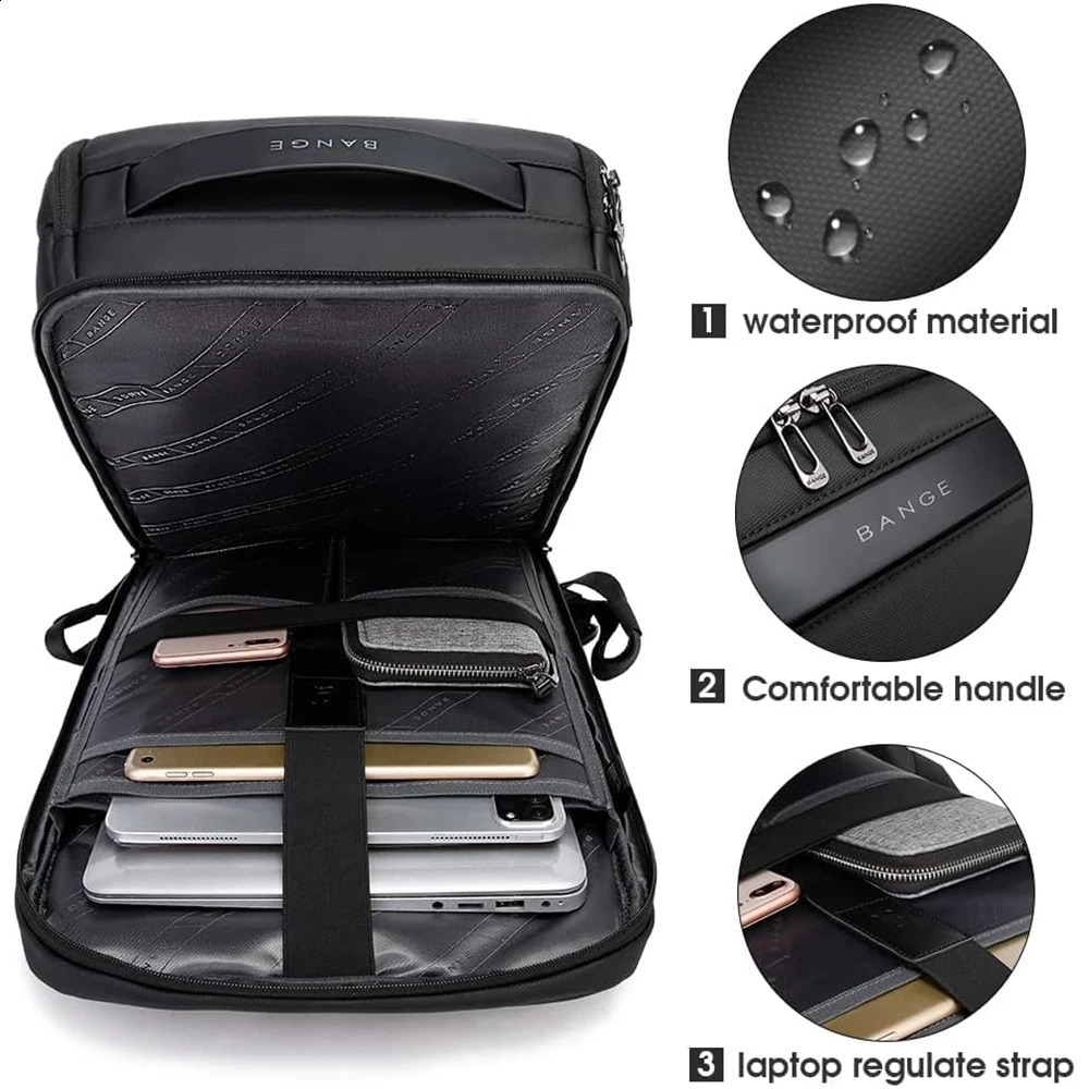 BANGE Business Backpacks Laptop 156 inch Multifunctional WaterProof Big Capacity Daily Work Male Backpack School Bag Mochila y260611 - view 5