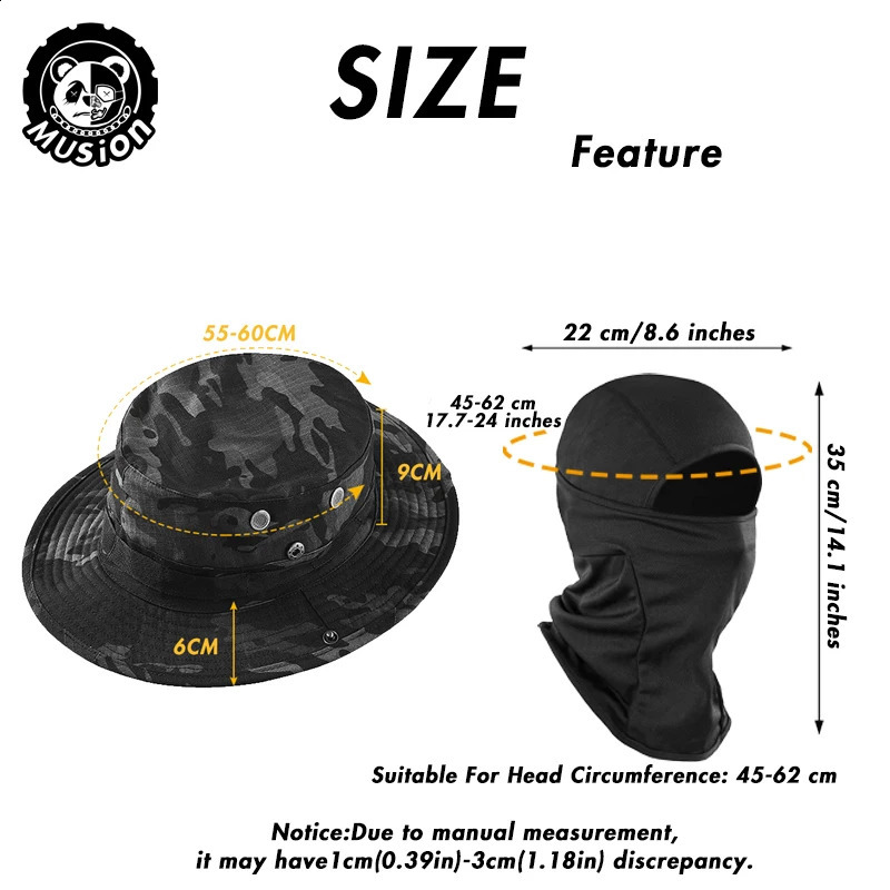 Musion Boonie Balaclava Suit Foldable Hat Sun Protection Cap Breathable Fisherman Outdoor Hunting Fishing Wide H 260204 - view 7