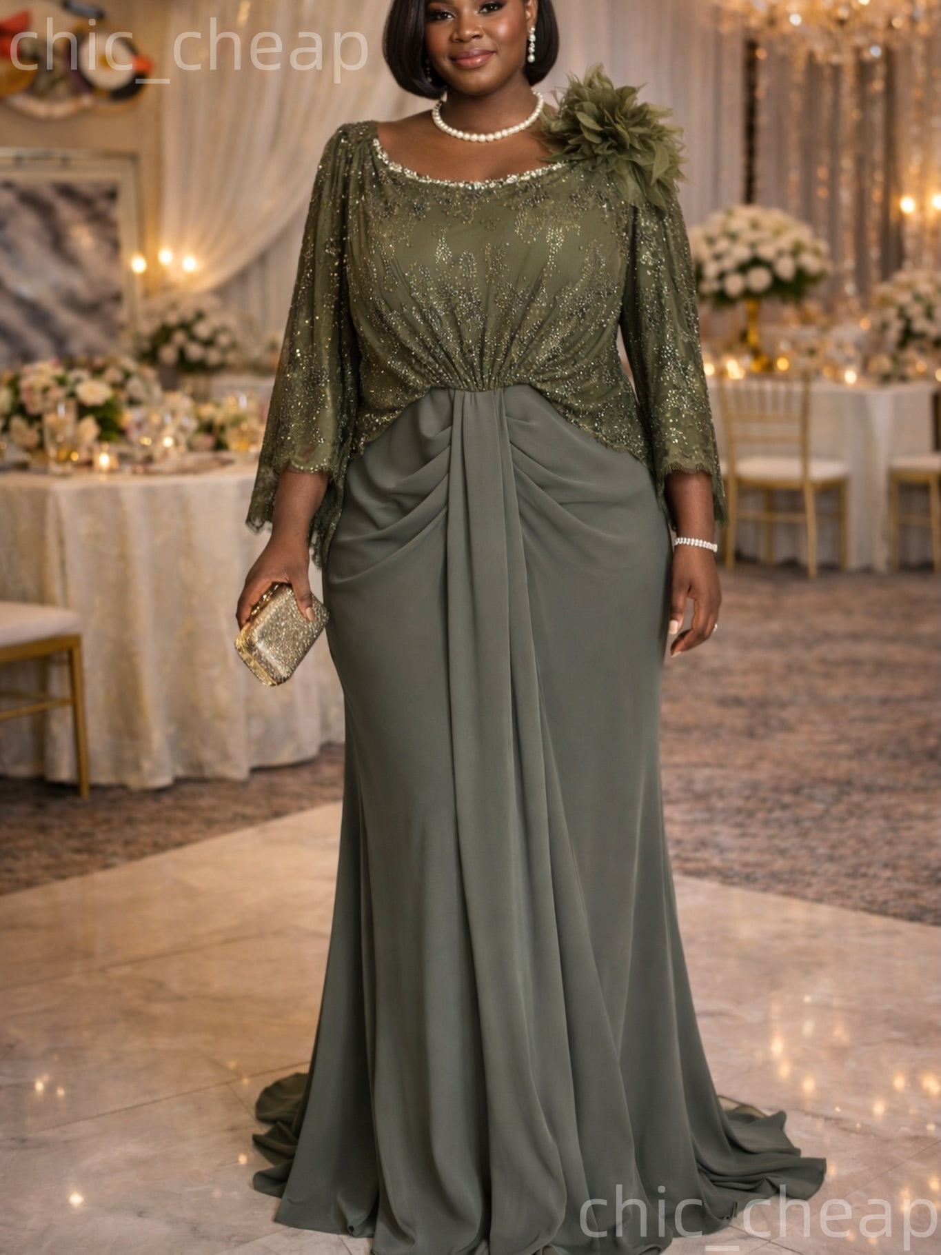 2026 Plus Size Gray Mermaid Mother Of Bride Dresses Lace Crystals Chiffon Evening Party Mama's Dress Vintage 50's Birthday Wedding Guest Gro