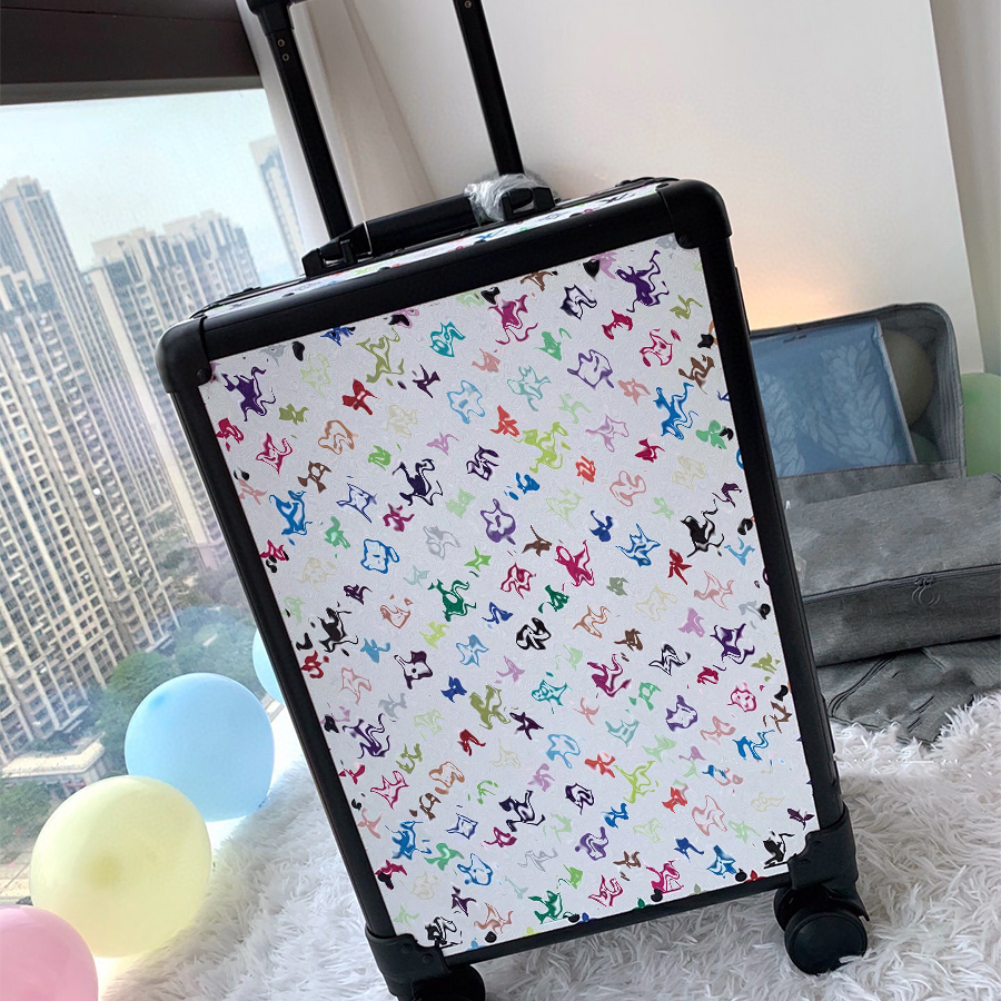 Designer Luggage Fashion Suitcase Carry On Suitcases with wheels Trolley Case Travel Bag Boarding Case Password Genuine Leather Box