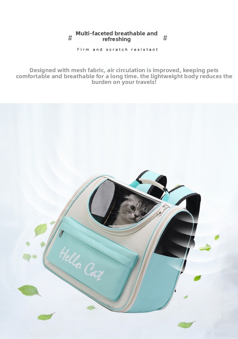 Large Capacity Cat Backpack Lightweight Breathable Oxford Pet Carrier with Bubble Window for Cats and Small Pets
