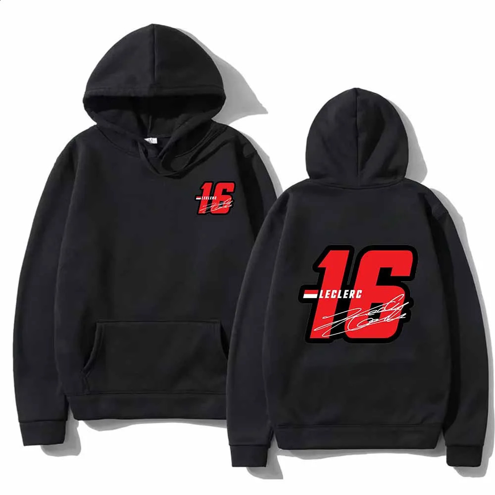 Fashion Hoodies Graphic Sweatshirts Loose Drawstring Number 16 Charles Leclerc Racer Printed Hooded Pullover Unisex Tops 260126