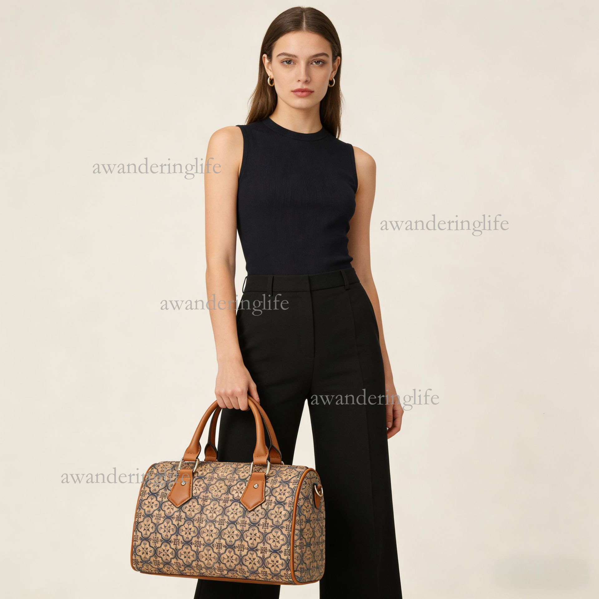2026 Ethnic Style Luxury Printed Women's Handbag Fashion Large Capacity Travel Bag Versatile Trendy Daily Small Square Bag Bucket Shoulder Bag Ph