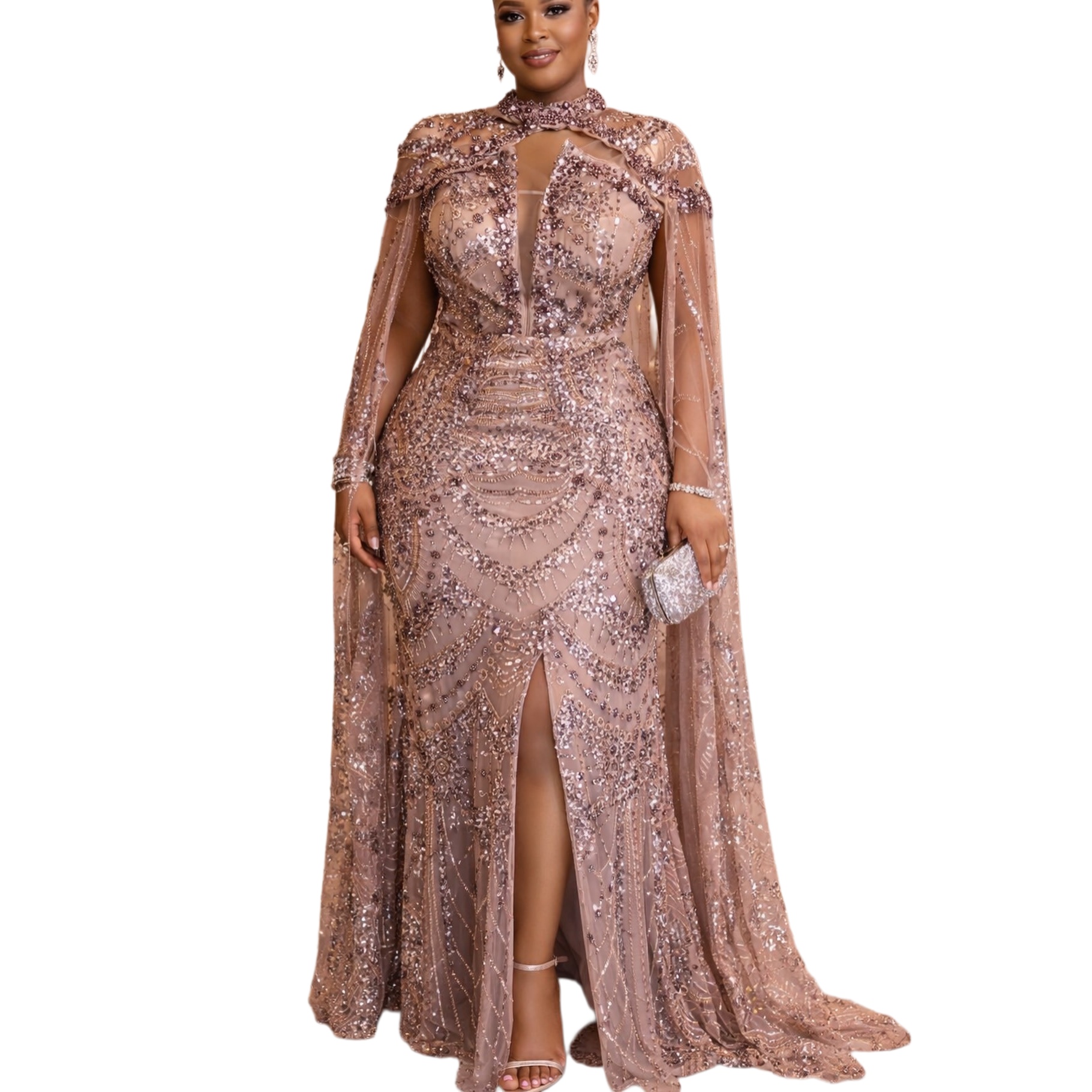 2026 Plus Size Champagne Mermaid Mother Of Bride Dresses Crystals Sequined Evening Party Mama's Dress Vintage 50's Birthday Wedding Guest Gr