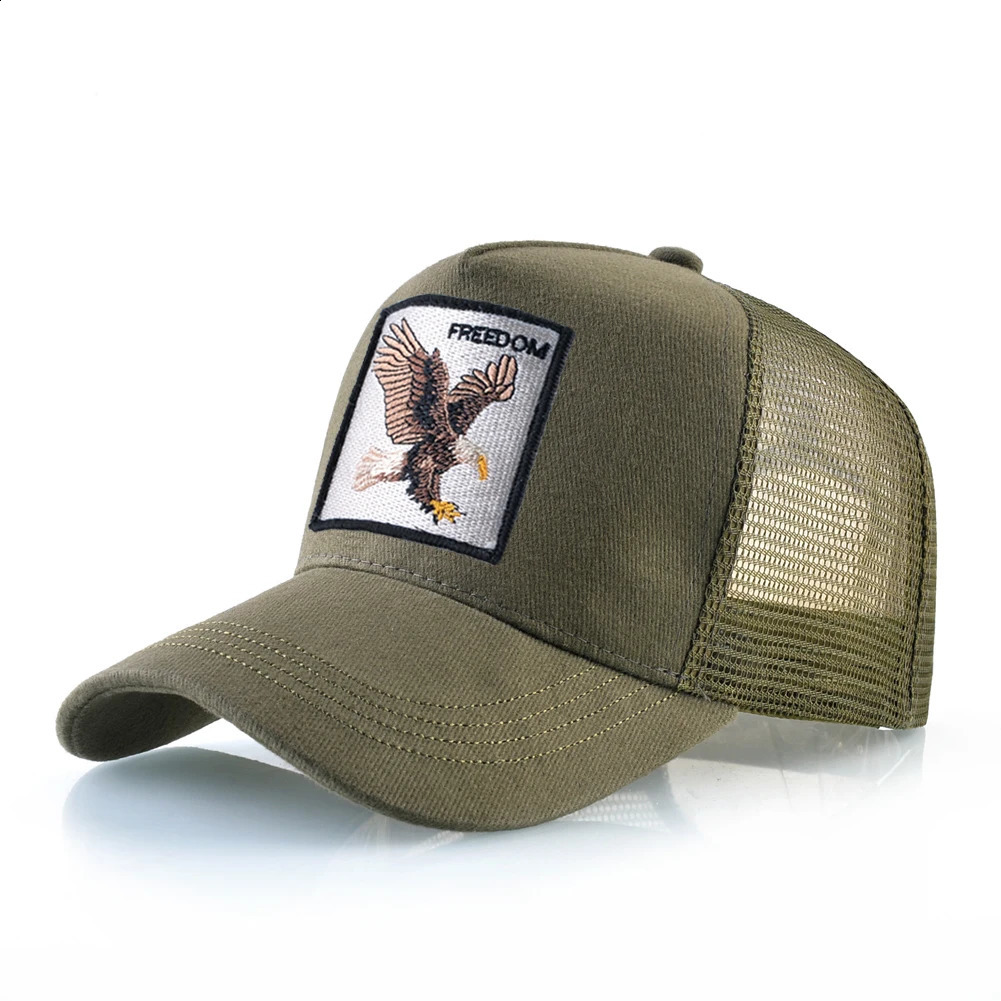 Fashion Trucker Caps With Embroidery Goat Patch Four Seasons Baseball Cap For Men Women Adjustable Visor Hat 260129