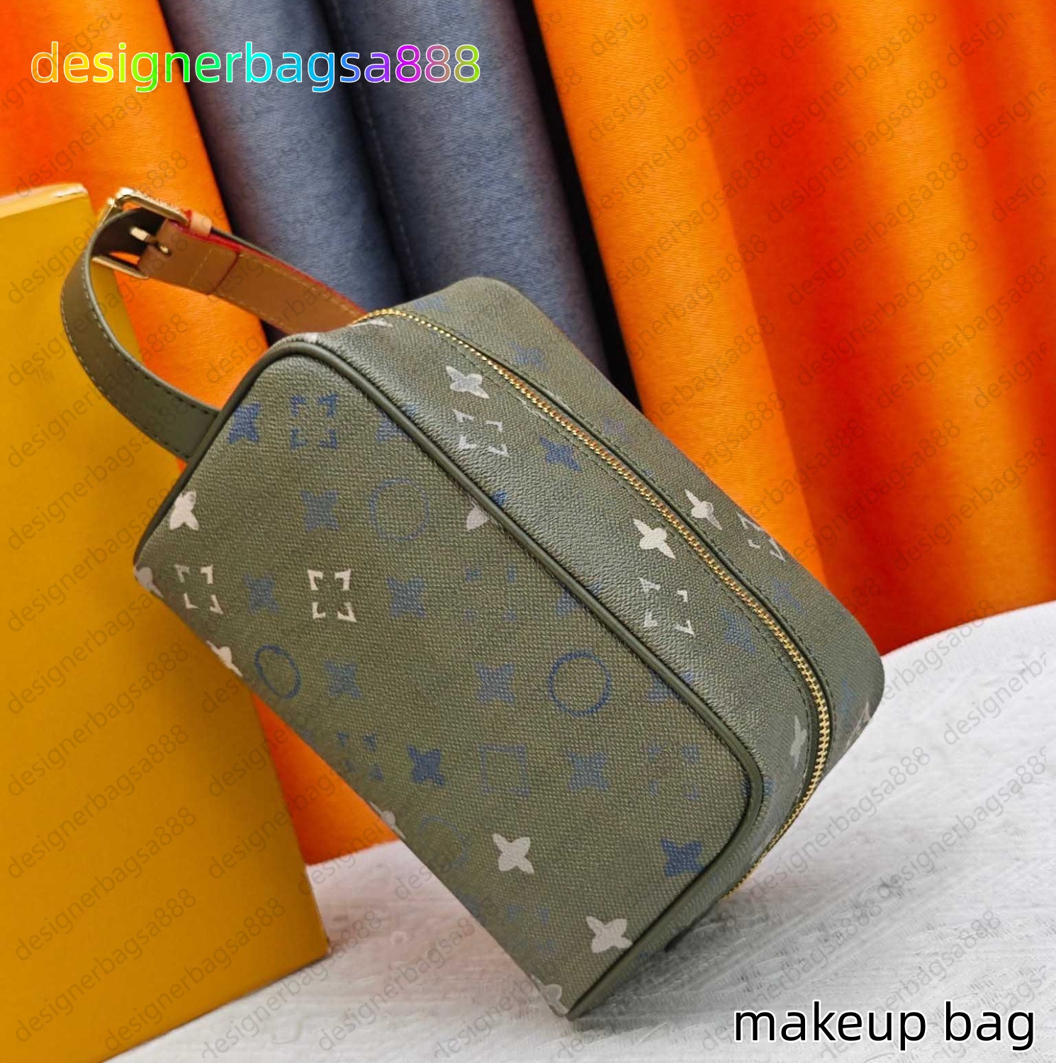 Top Mens Women Designer Toiletry Bag Wash Bag Clutch Bag Wallets Bag Colorful Flwoer Leather Handbag Solid-color Makeup Bag Purse Pouch