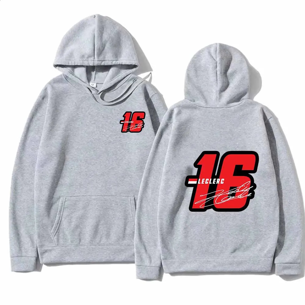 Fashion Hoodies Graphic Sweatshirts Loose Drawstring Number 16 Charles Leclerc Racer Printed Hooded Pullover Unisex Tops 260126 - view 7