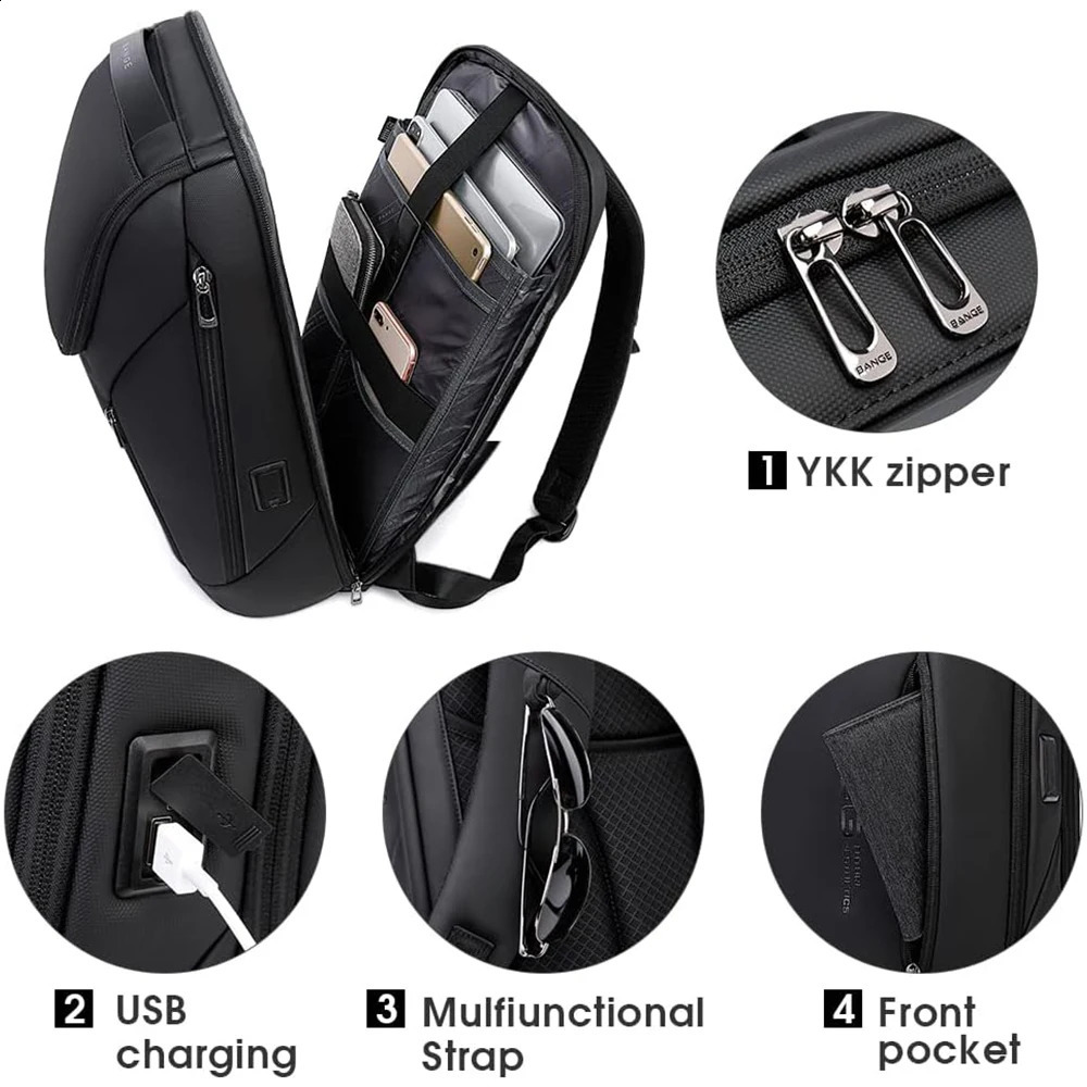 BANGE Business Backpacks Laptop 156 inch Multifunctional WaterProof Big Capacity Daily Work Male Backpack School Bag Mochila y260611 - view 6