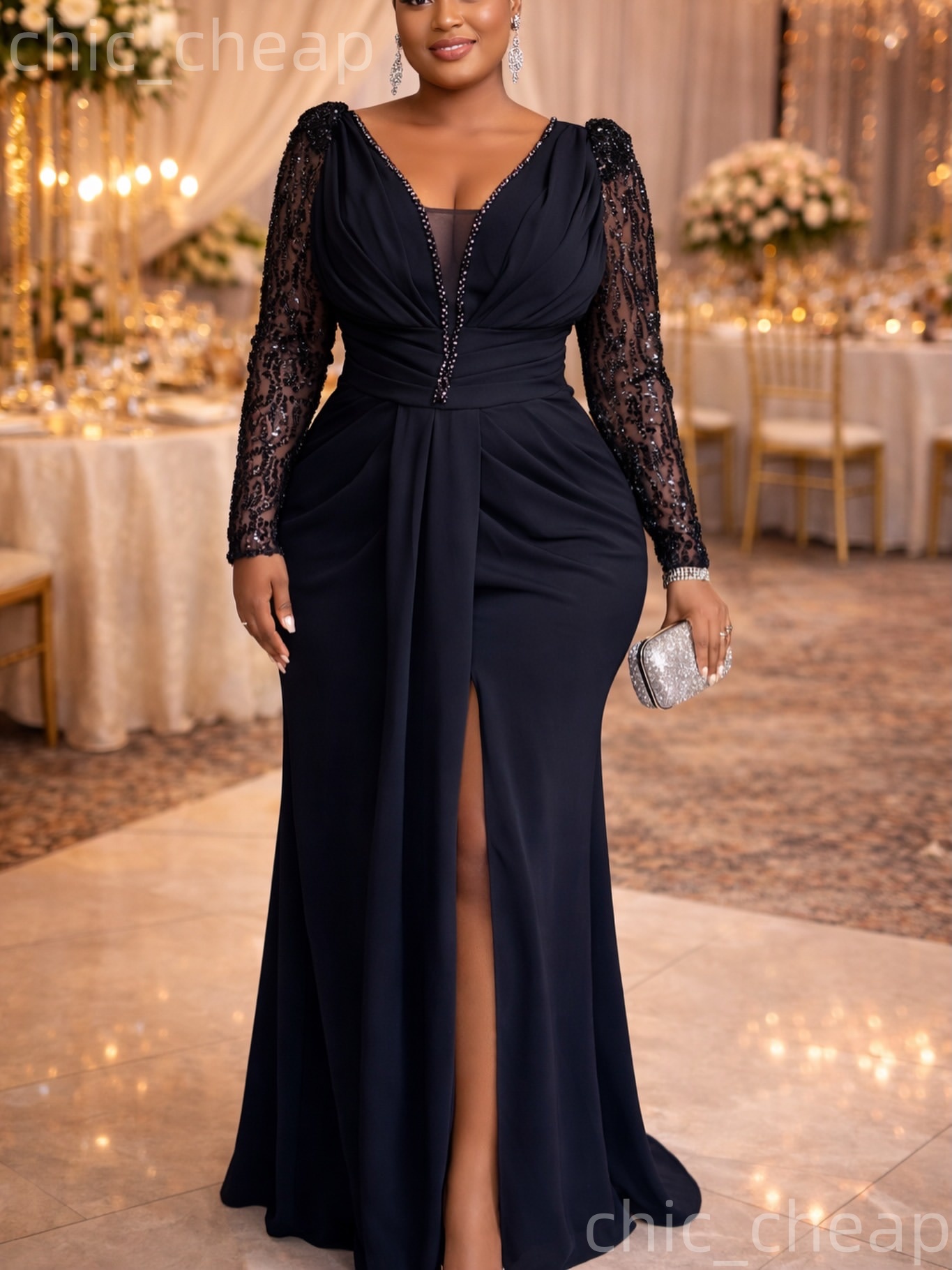 2026 Plus Size Navy Blue Mermaid Mother Of Bride Dresses Lace Beaded Chiffon Evening Party Mama's Dress Vintage 50's Birthday Wedding Guest 