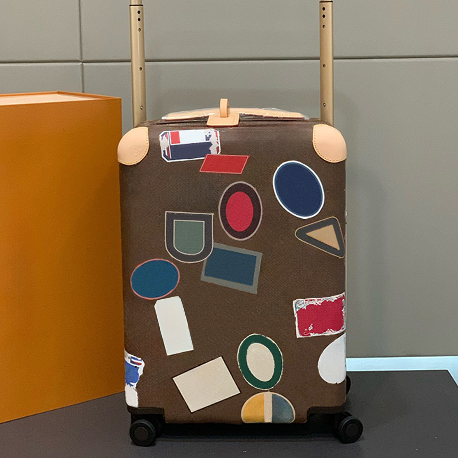 Suitcases Rolling Luggage Boarding Case Designer Genuine Leather Suitcase Luxury Spinner Flower Letter wheels Carry On Trolley Case Password Travel Bag 20 inches