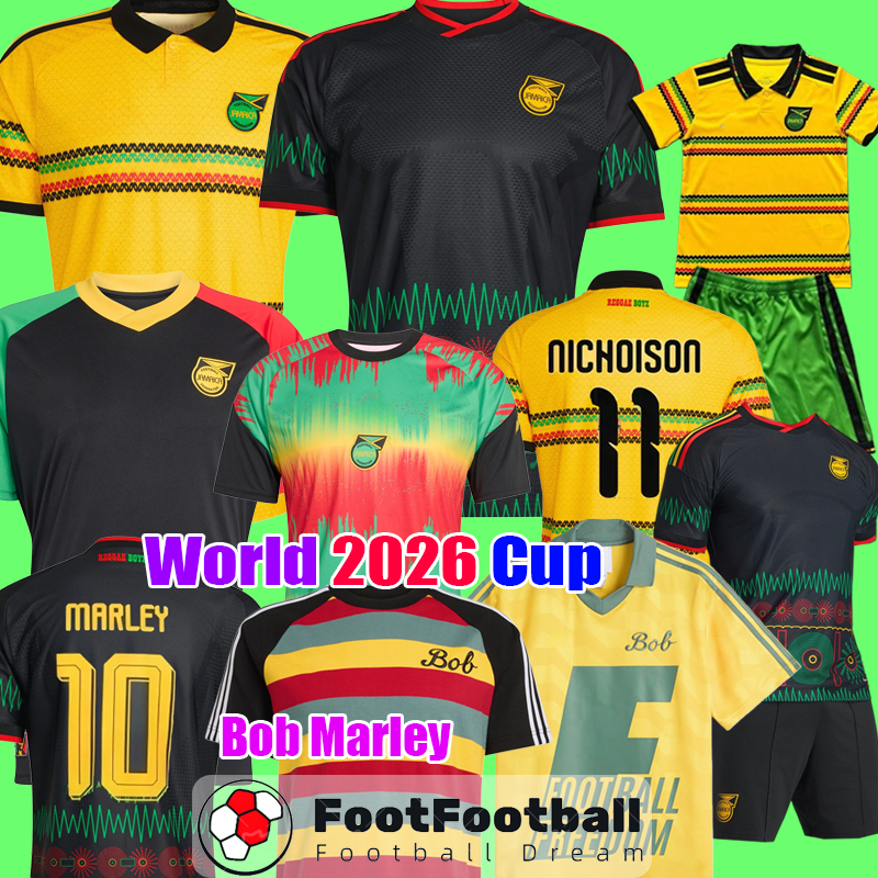 2026 Jamaica Soccer Jersey 26 27 2027 Football Shirt Bob Marley Jamaica jersey Camisetas de Futbol men Kids Kit uniforms set tops Pre Match