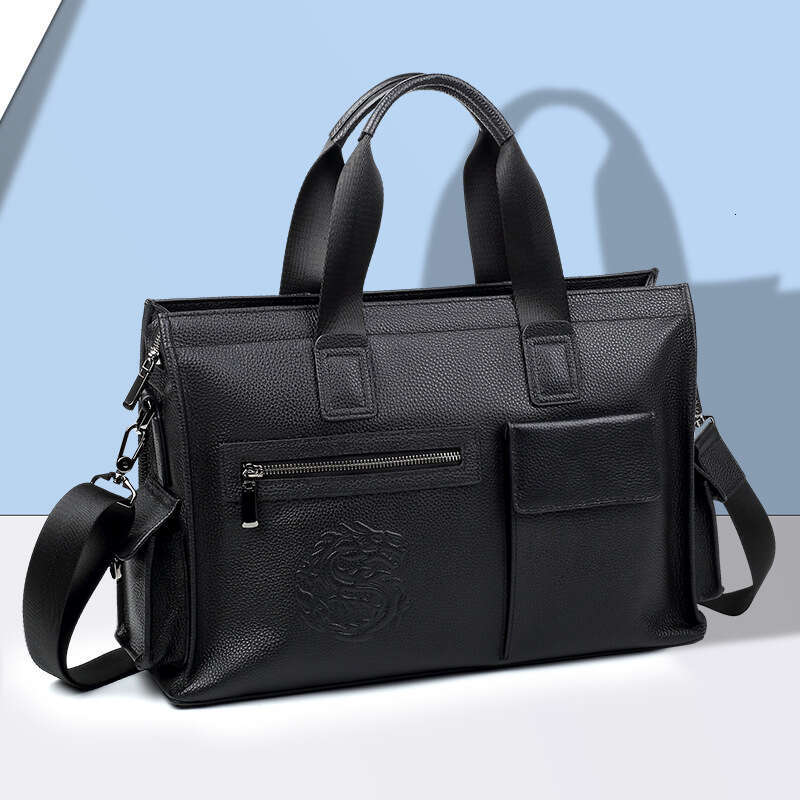 Luxury Shoulder Bags Totes Hobo Genuine Leather Business Commuter Laptop Bag Fashionable Large Capacity Briefcase Casual Top Layer Cowhide Men S Handb