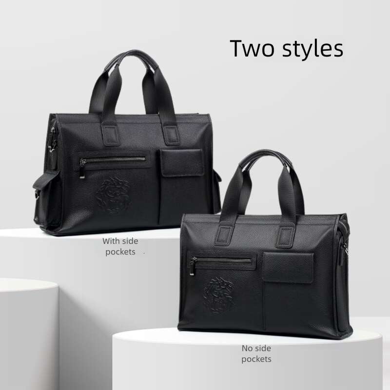 Luxury Shoulder Bags Totes Hobo Genuine Leather Business Commuter Laptop Bag Fashionable Large Capacity Briefcase Casual Top Layer Cowhide Men S Handb