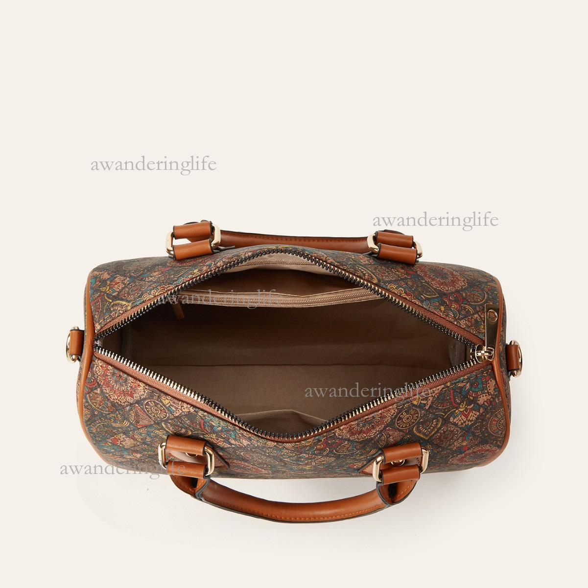 2026 Ethnic Style Luxury Printed Women's Handbag Fashion Large Capacity Travel Bag Versatile Trendy Daily Small Square Bag Bucket Shoulder Bag Ph