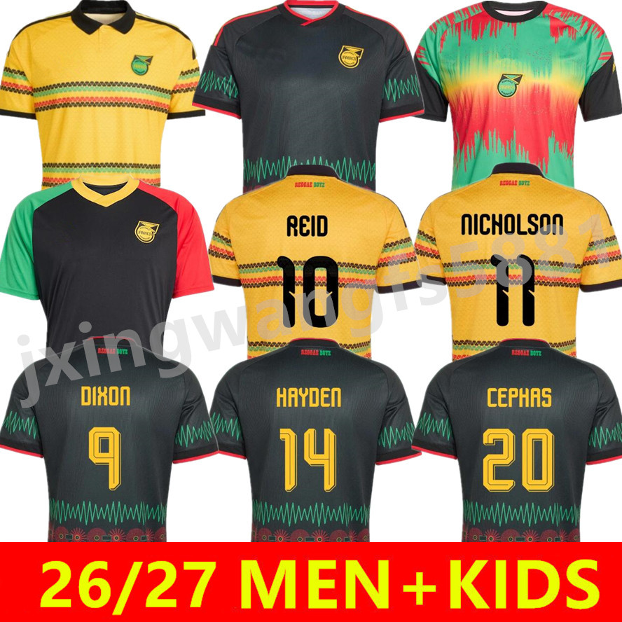 2026 Jamaica home away soccer jersey Players fans 26 27 MARLEY HAYDEN CEPHAS NICHOLSON REID Gayle Whitmore Burton Frank Sinclair National football Men Kids kits