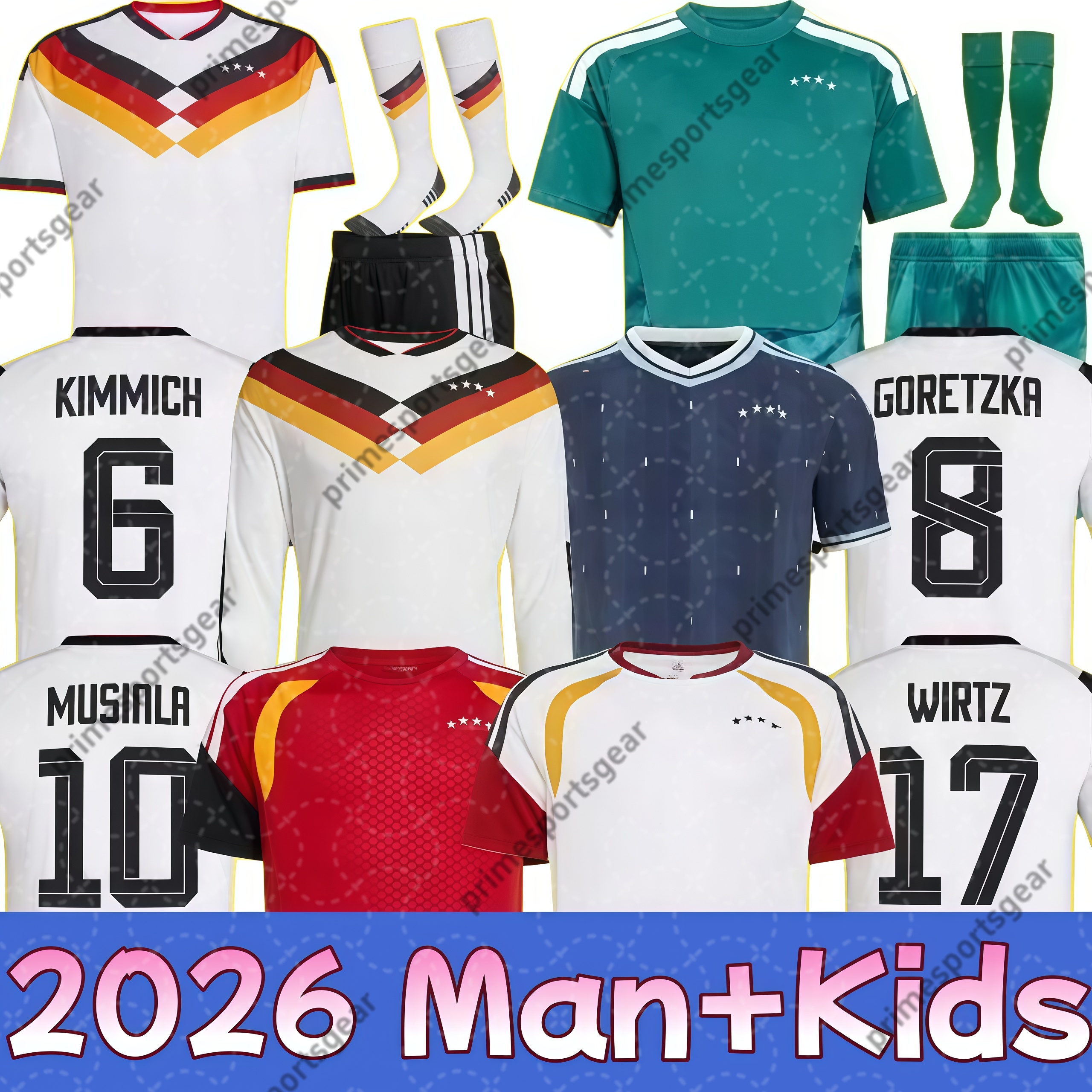 2026 World Cup Jersey Germany MULLER Soccer Jerseys WIRTZ MUSIALA 26 27 Deutschland Home Away HAVERTZ SANE Football Shirt RUDIGER WOLTEMADE NEUER Kids Men Kit 3XL 4XL