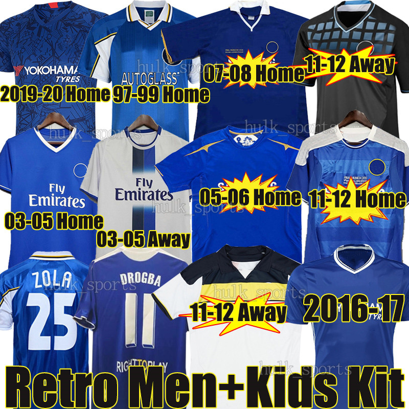 CFC Drogba 2011 Torres Retro Soccer Jerseys Lampard 12 13 Final 96 97 99 82 85 87 89 90 Football Shirt vintage Classic 03 05 06 16 COLE ZOLA Vialli 07 08 Long sleeves men kids