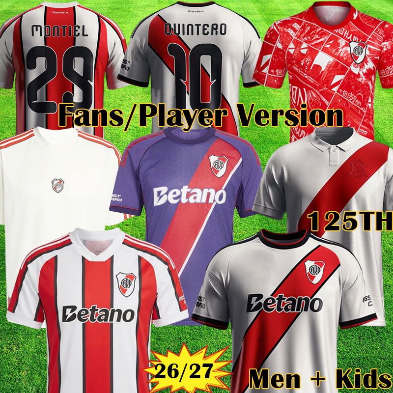 River plate soccer jersey 2026 2027 QUINTERO CONMEBOL LIBERTADORES camisetas TERCER QUINTERO Men Kids Kits Set 25 26 27 football shirts MONTIEL BARCO equipments 999