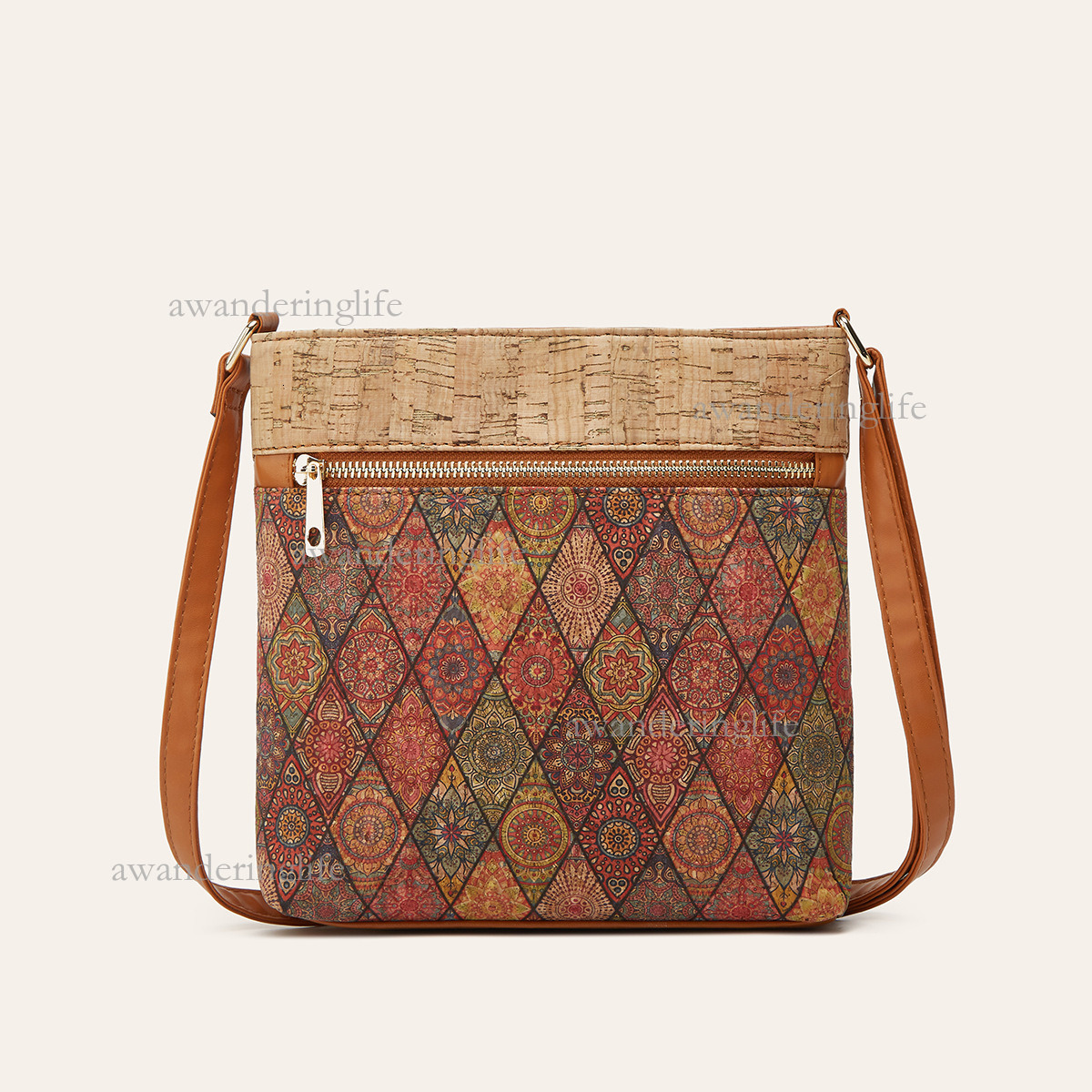 2026 Ethnic Style Luxury Printed Women's Handbag Fashion Large Capacity Travel Bag Versatile Trendy Daily Small Square Bag Bucket Shoulder Bag Ph