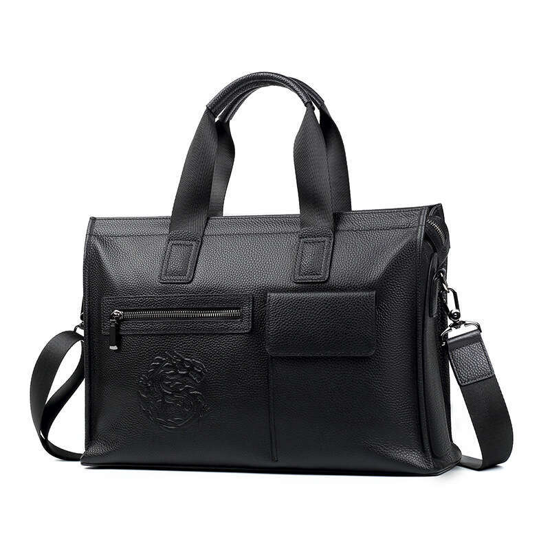 Luxury Shoulder Bags Totes Hobo Genuine Leather Business Commuter Laptop Bag Fashionable Large Capacity Briefcase Casual Top Layer Cowhide Men S Handb