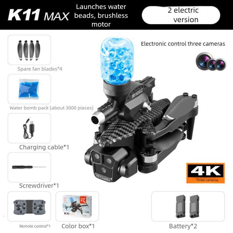 Renowned brand K11Max drone, brushless Mazda, three camera aerial photography, quadcopter, water bomb launch, remote-controlled drone, Drone CKS