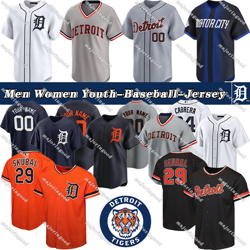 #29 Tarik Skubal Jersey #31 Riley Greene Jersey Tigers Jerseys Javier Baez Spencer Torkelson Kenta Maeda Jackson Jobe Justyn-Henry Malloy Custom City Baseball Jerseys