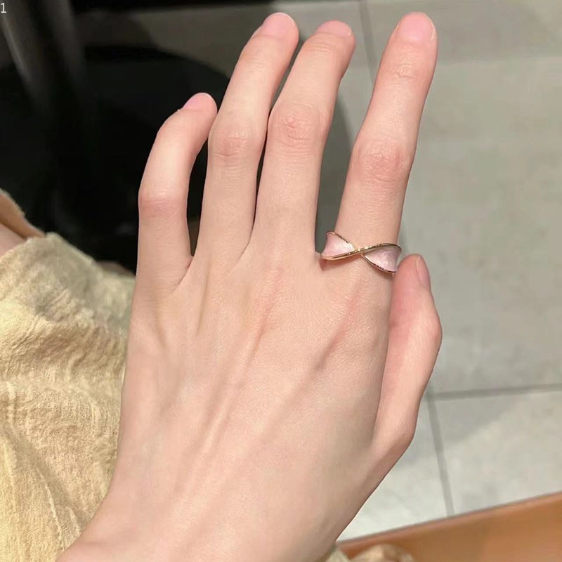 Rings Gold Tone Enamel Inlaid Zircon Open Band Rings For Women Adjustable Statement Finger Rings Niche Fashion Accessory